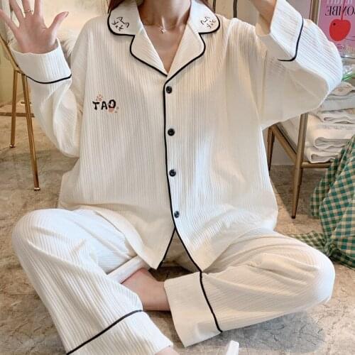 Women Pajamas Autumn Winter Pajama Sets Long Sleeve Trousers Pajama Pants Cartoon Sleepwear Ladies Homewear Nightwear Suit Sleep