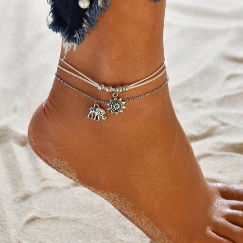 Beach Jewelry Women Vintage Boho Single/Multilayer Anklet Bracelet Adjustable Foot Chain Hot Selling