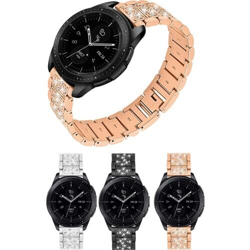 Suitable for Samsung Galaxy Gear S2/S3 Watch Band 46/42mm with Gem Stainless Stella Active Watch Strap Replacement Bracelet