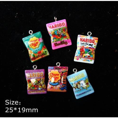Resin Candy Charms Pendants for decoration bracelets necklace earring key chain Jewelry Making Resin Flat back