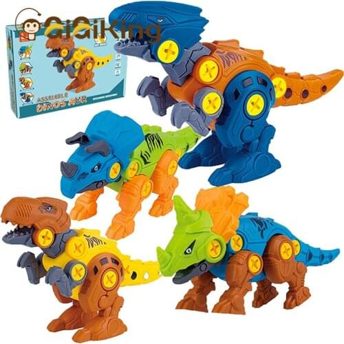 DIY Disassembly Dinosaur Model Toy Set Screw Nut Assembly Plastic Blocks Early Educational Toys for boy Kids Baby Gift