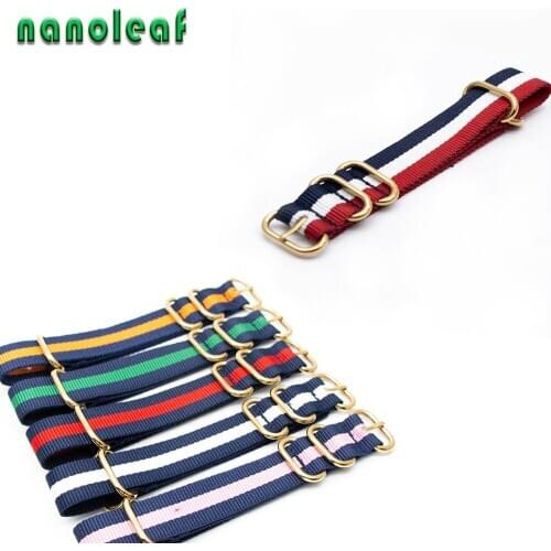 New Luxury Nylon Strap With Breathable Watchband 5 Ring Gold Buckle For 18MM 20MM 22MM Replacement Belt Watch Accessories