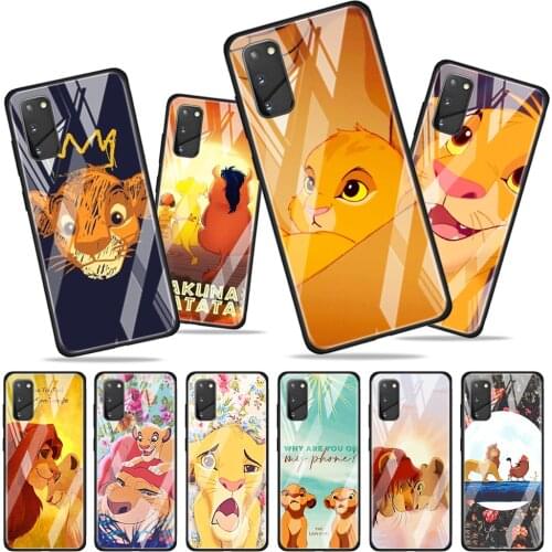 The lion king for Samsung Galaxy S20 FE Ultra Note 20 S10 Lite S9 S8 Plus Luxury Tempered Glass Phone Case Cover
