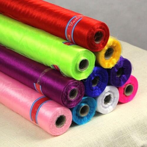 50cmx30m Yarn Roll Wedding Decoration Table Runner Decoration Crystal Tulle Organza Gauze Birthday Wedding Party Favors Supplies