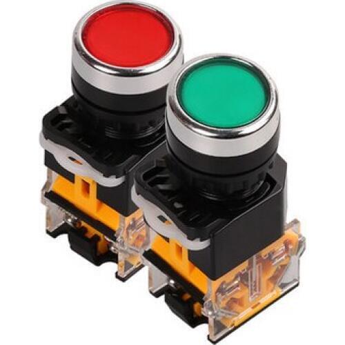 LA38-11S self-locking button switch SSI hole diameter 22mm red and green/machine tool/electric control cabinet fittings