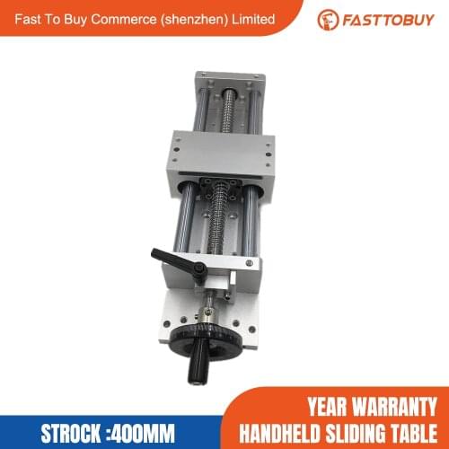 CNC Sliding Table Manual Linear Guides Ballscrew SFU1605 L400mm Cross Slide Table C7 Accuracy for X Y Z Axis Machine
