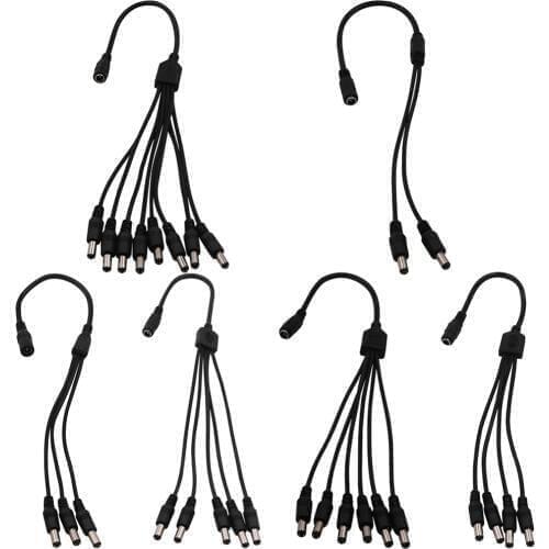 12V Male Female Connector Cable 2.1 x 5.5 mm Connect Wire Extend Plug 1 to 2 3 4 5 6 8 DC Power Splitter Adapter For LED Strips