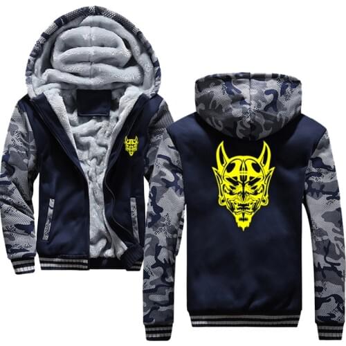Devil Satan Face Evil Personality Mens Hooded Thicken Hoodie Unisex Hoodies Sweatshirts Hoody Jacket Coat US Size
