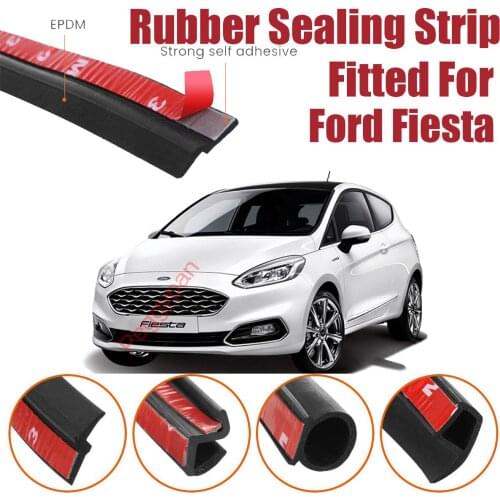 Door Seal Strip Kit Self Adhesive Window Engine Cover Soundproof Rubber Weather Draft Wind Noise Reduction Fit For Ford Fiesta