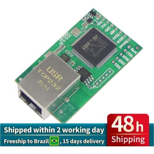 USR-TCP232-E2 Serial to Ethernet Module UART TTL to LAN Converter 2 Serial Ports Server TCP IP Protocol T2 Upgraded