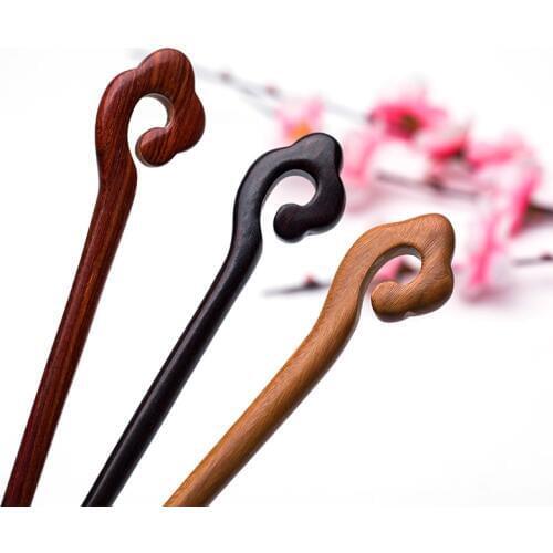 Natural old sandalwood hair stick for women 2019 Vintage jewellery Fashion hairpin chinese Wedding hair accessories head jewelry