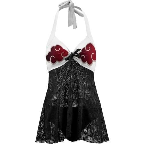 Women 2021 Exotic Bikinis Akatsuki Uzumaki Uchiha Akatsuki Uzumaki Uchiha Womens Swimming Suit Skirt Dress Sets Anime Cartoon W