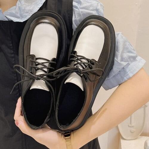 2021 Women Lolita Style Mary Janes Flats Fashion Summer Female Lace Up Round Toe Mixed Colors Shoes Ladies Casual Flats Shoes