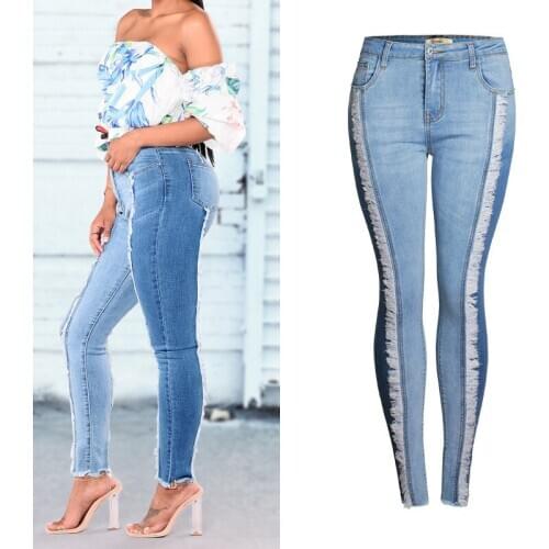 2021 Plus Up Large Size Spring New Fashion Fringes skinny Slim Stretch Jeans Hip Leggings Jeans Womens 3XL 4XL