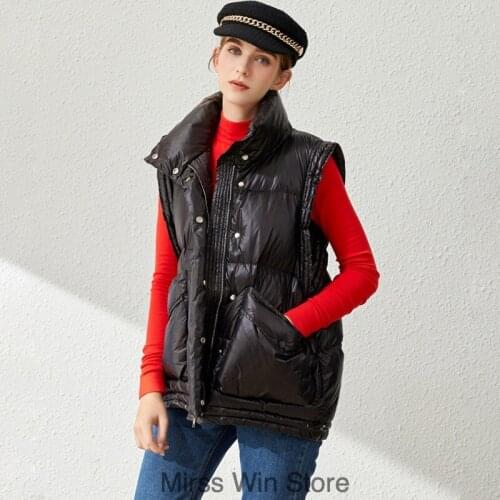2021 Autumn Winter New Ultra Light White Duck Down Coats Vest Women Oversize Waistcoat Sleeveless Jackets Female Loose Outwear