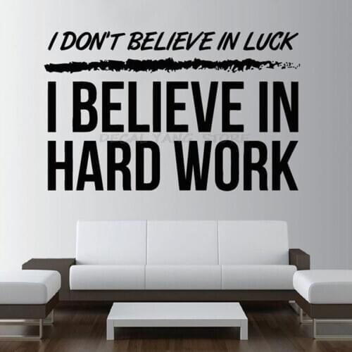 Hard Work Wall Decal Fitness Quote Bedroom Gym Workout Girl Motivation Bodybuilding logo Inspirational Vinyl Wall Sticker 1509