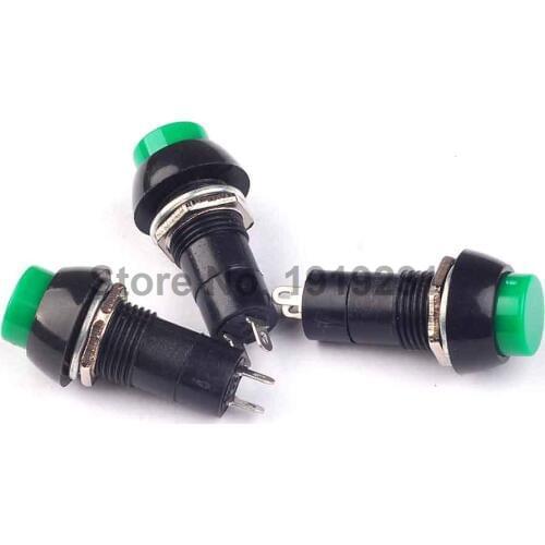 1PCS PBS-11A 2PIN Plastic Push Button Latching Switch Self-Lock 3A 150V Green