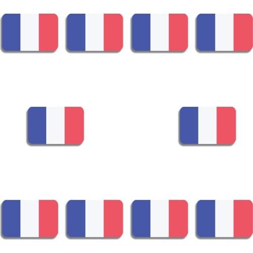 10Pcs/Lot French Flag Acrylic Brooch Vintage Lapel Pin For Backpacks Coat Shirt Hat Accessories Patriotism France Badge