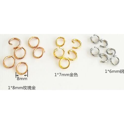 100Pcs/lot Stainless Steel Hypoallergenic Gold Rose Gold Open Jump Rings 5 6 7 8 9 10mm for DIY Jewelry Making Findings Crafts