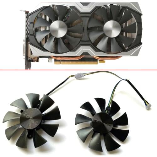 2PCS NEW GFY09010E12SPA 85MM 4PIN ETH Cooler Fan For ZOTAC AMP 1060 6 GB GTX 1070 Mini Graphics Card Cooling Fan Video Card Fan