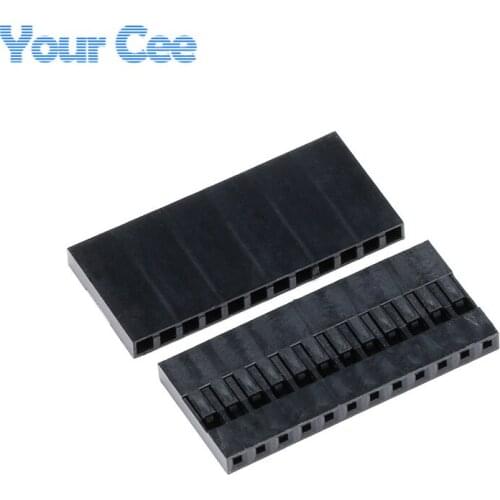 50pcs Dupont Head 2.54mm 12P 1X12P Dupont Plastic Shell Pin Head Connector Jumper Wire Cable Housing Plug Female