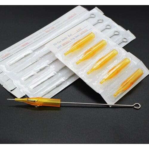 LICH 50 PCs Stainless Steel Tattoo Needle & 50 Pcs Tattoo Nozzle Tips Tube Kits Professional Disposable Sterile Tattoo Supplies