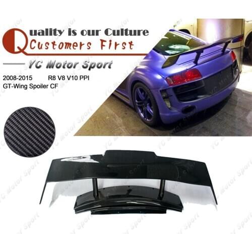 Car Accessories Carbon Fiber Rear GT Wing Fit For 2008-2015 R8 PPI RZ Style Trunk Spoiler Wing Car-styling