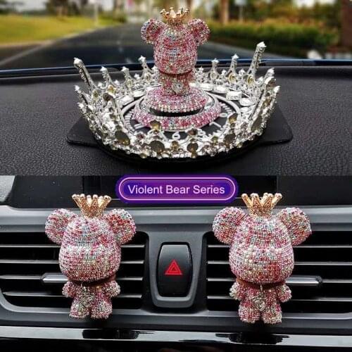 Car creative cute bear diamond car air outlet perfume violence bear car air conditioning aroma decoration fashion car ornaments
