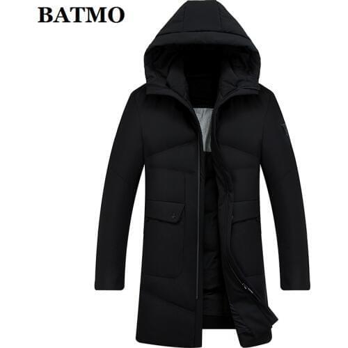 BATMO 2019 new arrival winter 90% white duck down hooded jackets men,mens winter coat,plus-size 9671