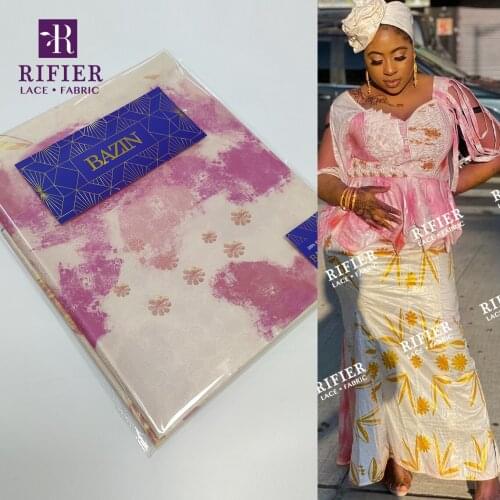 Wholesale Price Printed Bazin Riche Fabric For Women Celebration Party Dresses 100% Cotton Jacquard Style Bazin Riche Material