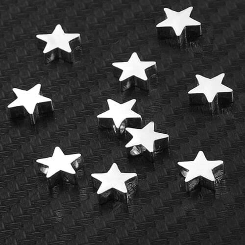 5Pcs Pentagram Shape Beads Metal Loose Beads Gold Star DIY For Bracelet Necklace Jewelry Making Wholsale