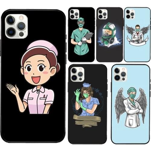 Cartoon Medicine Doctor Nurse Silicone Case For Apple iPhone 11 Pro Max XS XR X 8 7 Plus SE 2020 12 Pro Max Back Cover