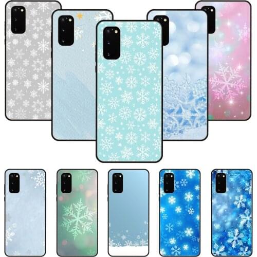 Phone Case For SamSung Galaxy S Note 10 20 7 6 9 8 Plus Edge E Ultra Lite Black Cover Shell Fashion Christmas Winter Snowflake