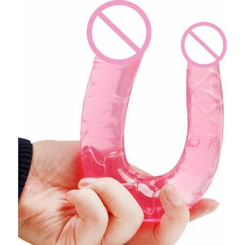 Dingye Double Head Dildo Artificial Penis Dildo Jelly Dong Sex Toys Sex Products