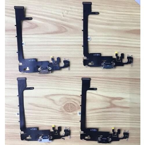 For Apple iPhone 11 Pro Max White/Black/Brown/Green Color Charging Port Dock Connector Flex Cable With Mic Microphone(No IC)