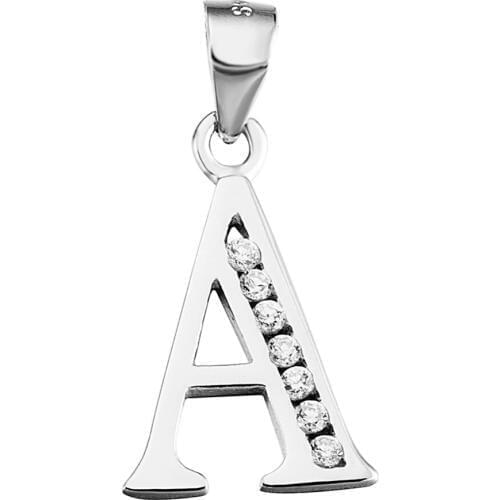 GND0174 New 925 Sterling Silver Crystal Capital Letter A Necklaces Pendants Fashion Jewelry Pendant For Women Dropshipping