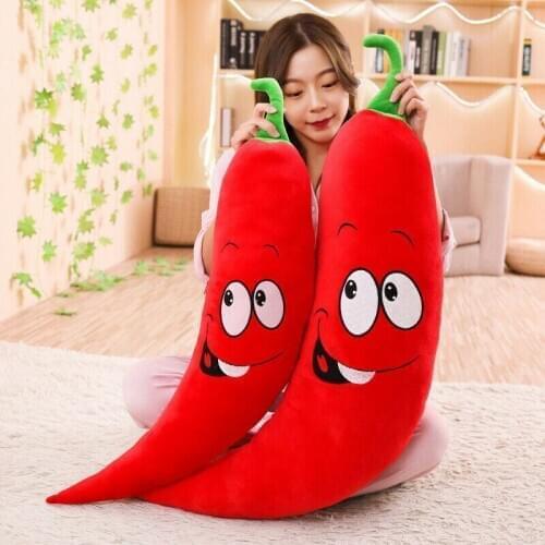 Simulation Red Pepper Expression Pillow Soft Doll Plush Toy Cushion Gift Stuffed Animals
