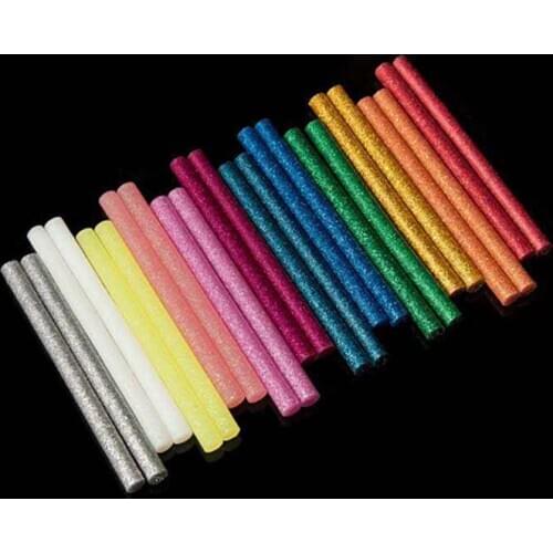 30Pcs/set Colored Hot Melt Glue Sticks 7mm Adhesive Assorted Glitter Glue Sticks Professional For Electric Glue Gun Craft Repair