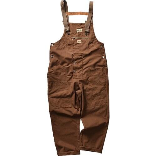 Japanese overalls loose overalls overalls wide-leg pants old pants the same suspenders men and women