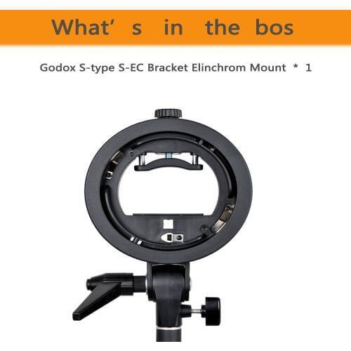 Godox S-type S-EC Durable plastics Speedlite Bracket Elinchrom Mount Holder for Flash Snoot Softbox Honeycomb