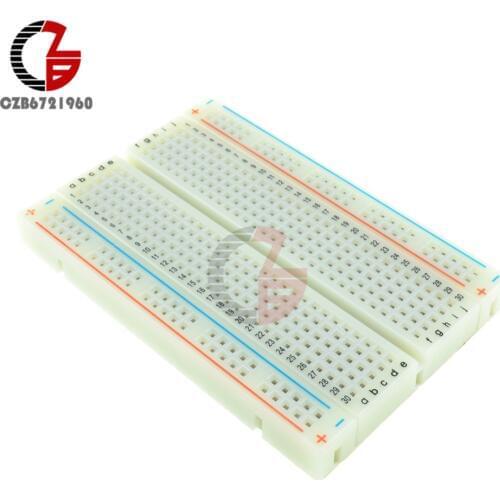 MB102 Mini Universal Solderless Breadboard 400 Contacts Tie Points Protoboard PCB Breadboard Bread Board for Bus Test Circuit