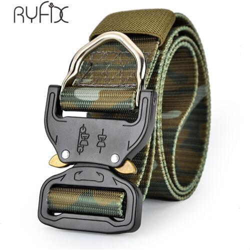 Fashion Mens Camouflage Canvas Belt Buckle Metal Tactical Belt Male Canvas Outdoor Belt Stripe belts NS46