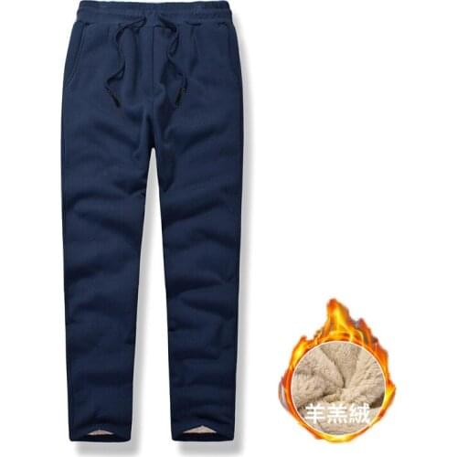 2021 Mens Pants Winter Straight Plus Velvet Thick Warm Trousers Casual Fashion Mens Clothing Streetwear High Quality Men Pants