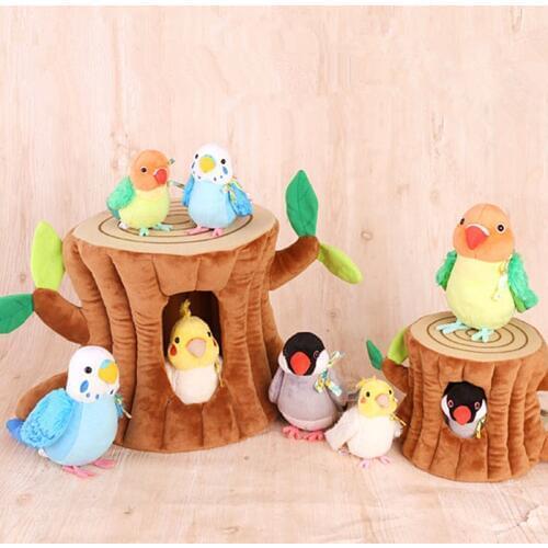 14cm Cockatiel Plush Toys Soft Real Life Budgie Lovebird Stuffed Animals Toy Budgerigar Birds Stuffed Toys Gifts For Kids