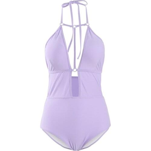 2021 new one-piece swimsuit women ins style Korean sexy halter bikini