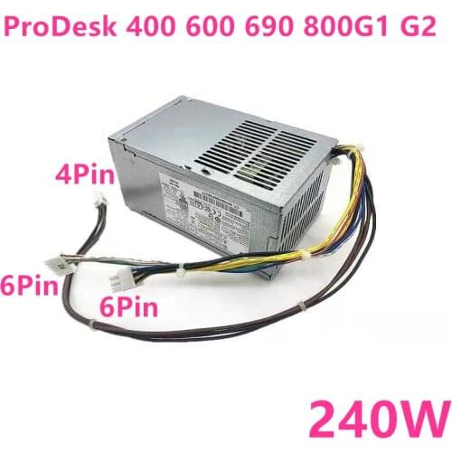 New PSU For HP ProDesk 400 600 690 800G1 G2 6Pin 240W Power Supply PS-4241-2HC FH-ZD241MYF PCE014 PCC124 722299-001 722536-001