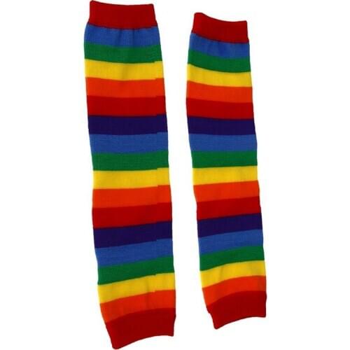 Pair Colorful Stripes Baby Toddler Kids Children Leg Warmers Leggings Socks