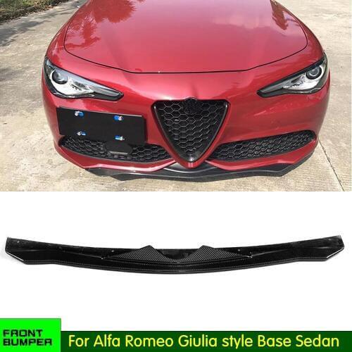 Real Carbon Fiber Front Bumper Lip Chin for Alfa Romeo Giulia Quadrifoglio Sedan 2015 - 2018 front Bumper front lip Spoiler