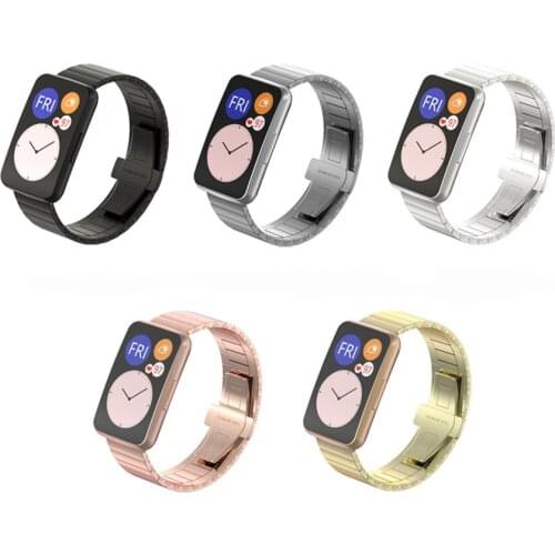 For Huawei Watch Fit Strap Stainless Steel Replacement Watch Band Bracelet for Huawei Watch Fit Wristband Correa for Huawei Fit
