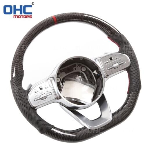 Real Carbon Fiber steering wheel for W205,S205 W213 N293 W24 C117,X117 C238,A238 C257 C E EQC B CLA GLE GLS